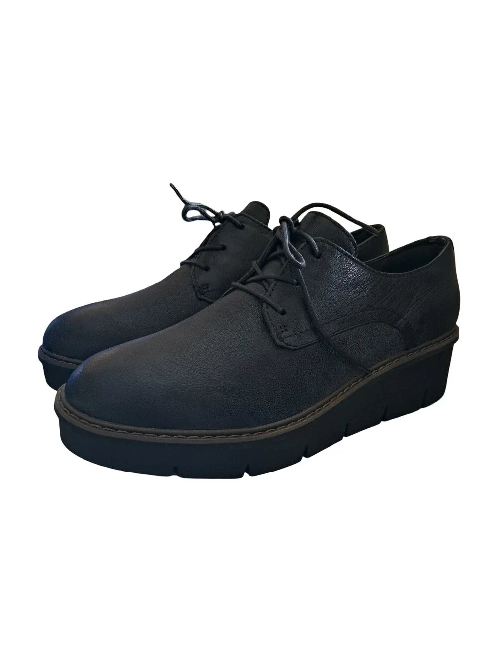 Clarks Airabell Tye Black Leather Oxford Women Shoes Size 10 NEW